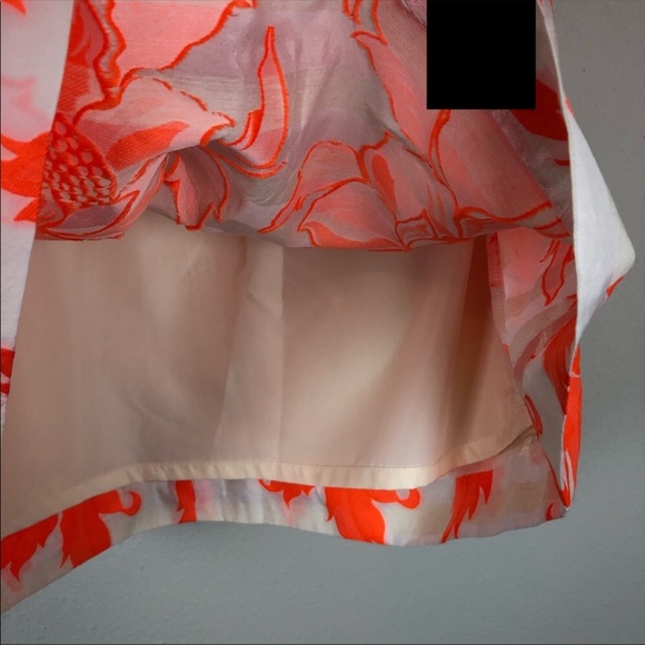 SOLD ❗️J Crew Flower Skirt Neon Orange White - Picture 3 of 6